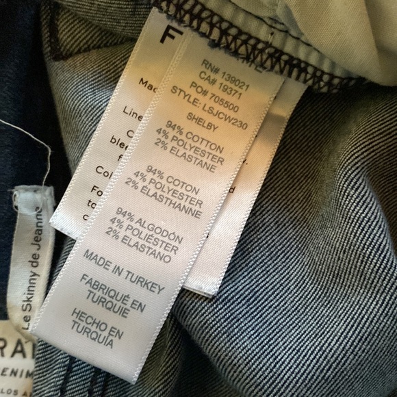 Frame Le Skinny de Jeanne Dark Denim Jeans with Raw Hem - Picture 7 of 8